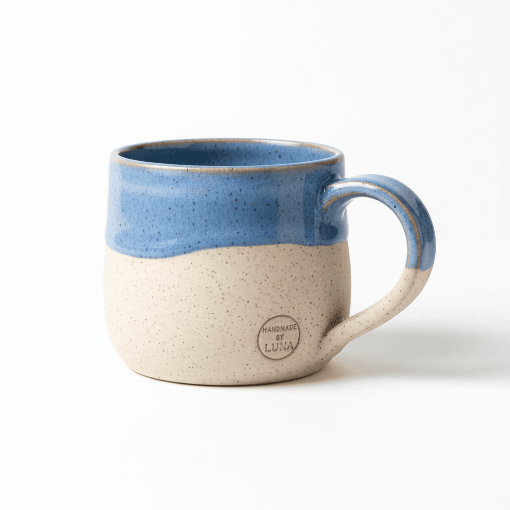 Ceramic mug product photography with professional studio setup