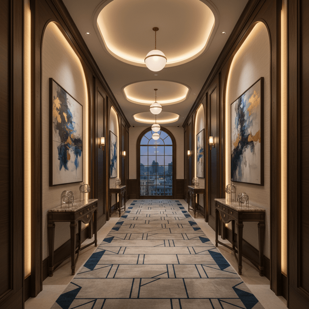 Hotel corridor with professional decor