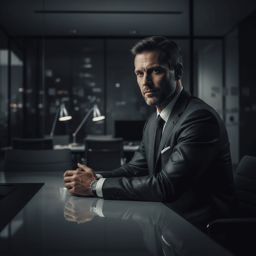 Corporate executive at conference table