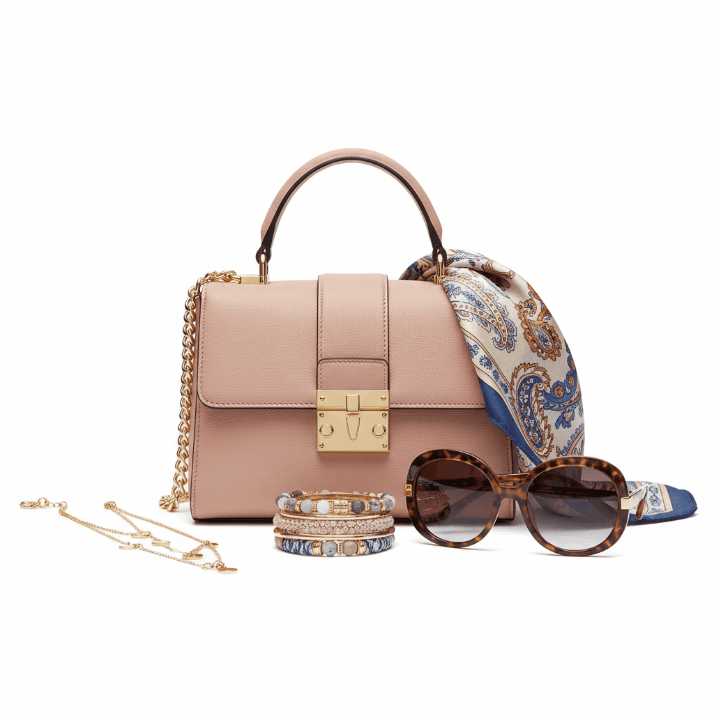 Fashion accessory product photography with clean studio background