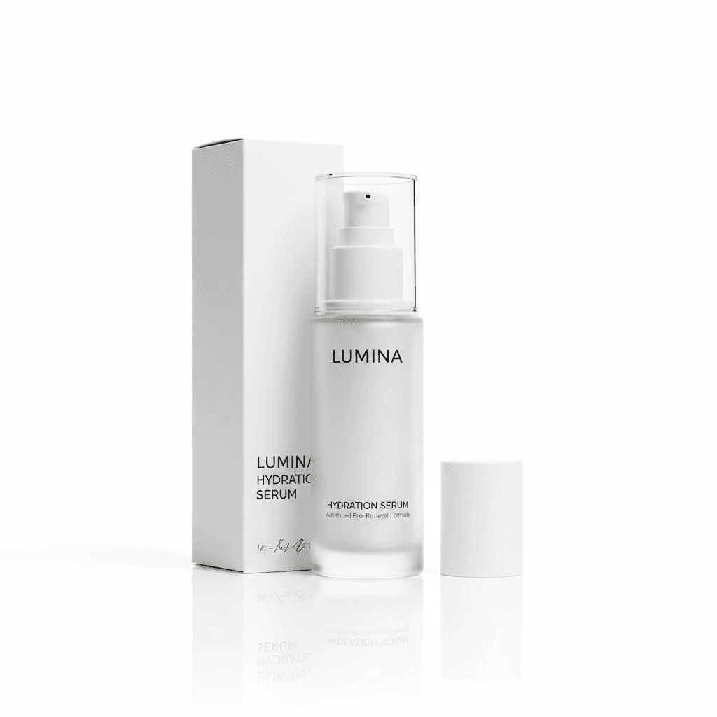 Cosmetic product bottle photography with clean studio background