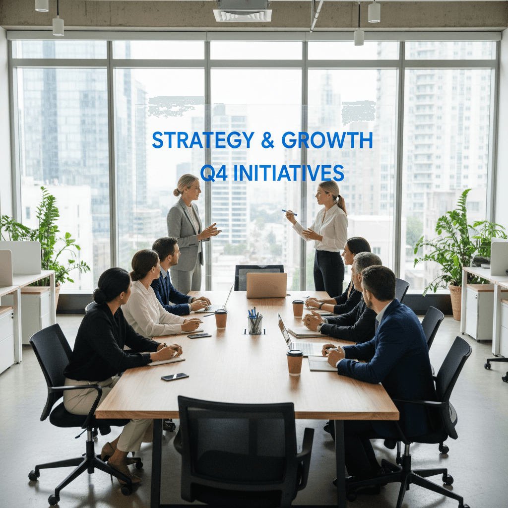 Professional corporate team in modern office setting