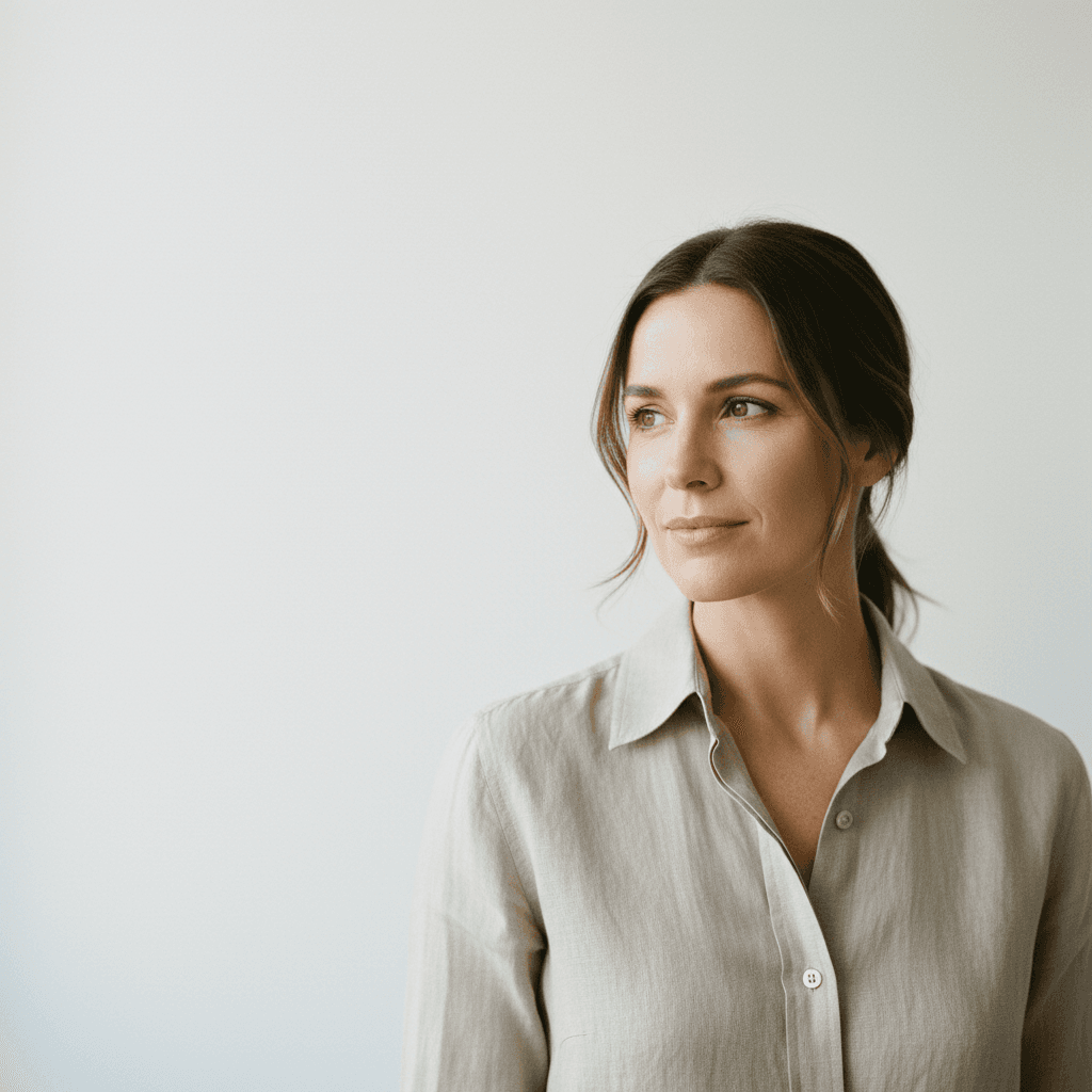 Portrait photography session in progress with client direction